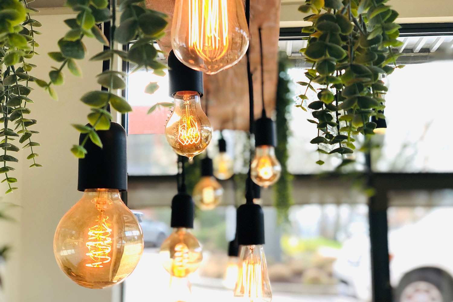Décoration et éclairage dans une boutique
