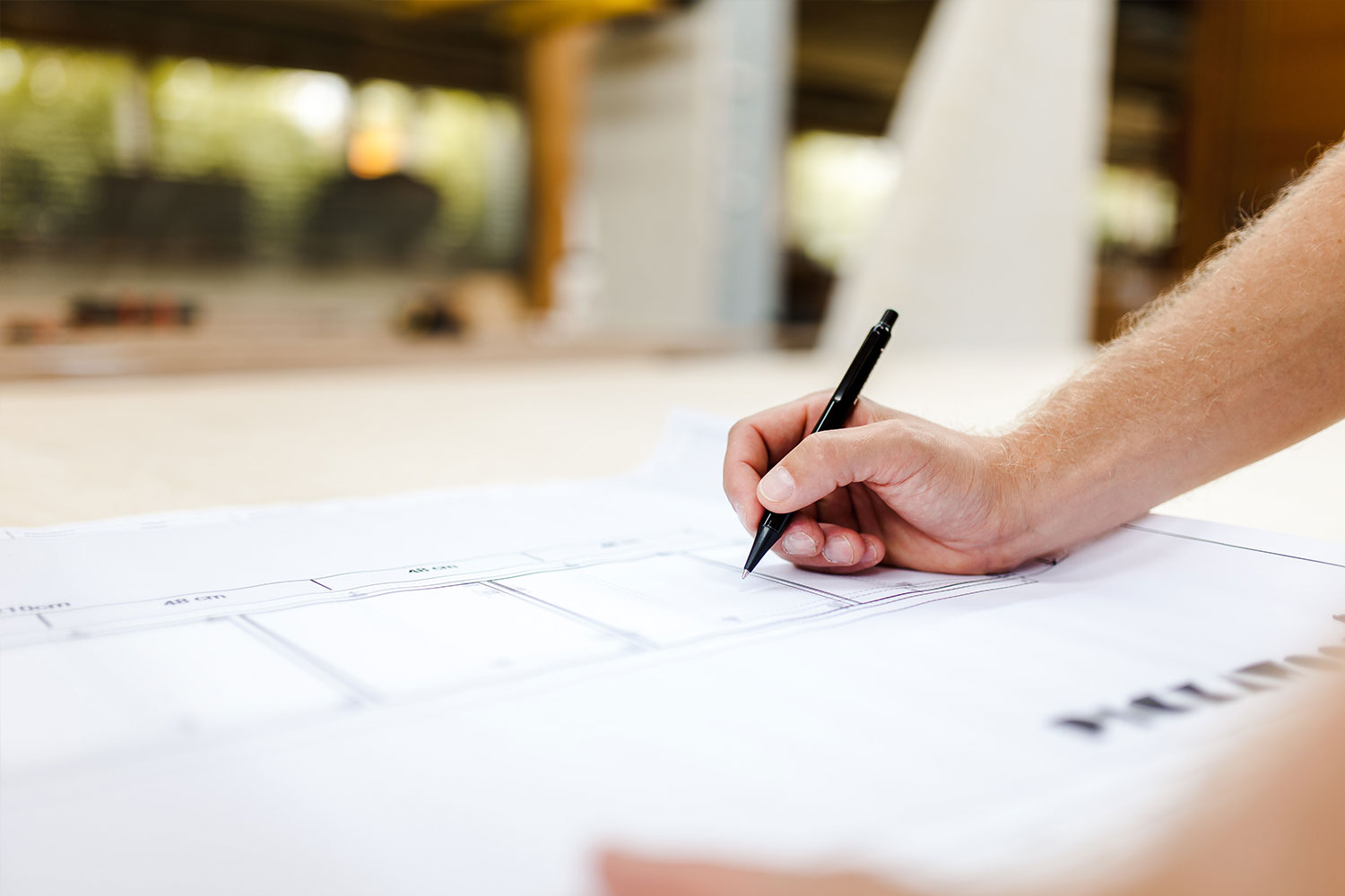 Photo d'un plan technique d'architecte d'intérieur