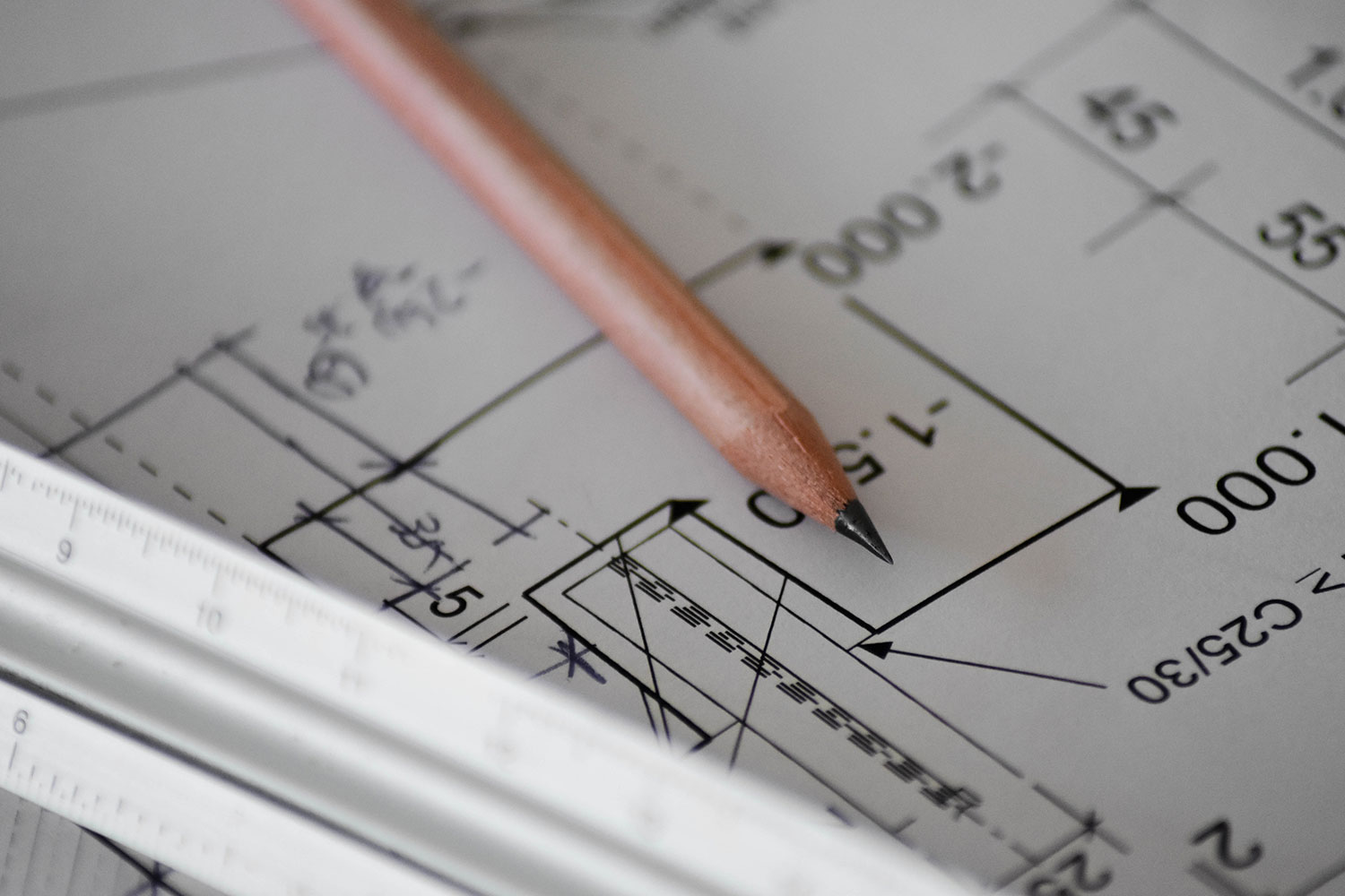 Photo d'un plan technique d'architecte d'intérieur