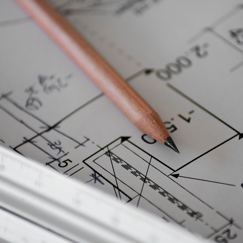 Photo d'un plan technique d'architecte d'intérieur